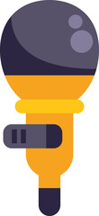 Poster - yellow microphone recording audio on white background