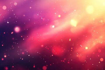 Aufkleber - Abstract background with glowing particles and stars. Pink, purple, and yellow colors.