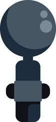 Poster - Black microphone standing with pop filter for recording studio podcast or radio broadcasting