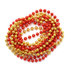 Wall Mural - A festive garland of red and gold beads, perfect for Christmas decorations