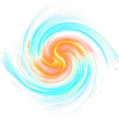 Poster - A swirling vortex of vibrant blue and orange colors, creating a dynamic and energetic visual effect.