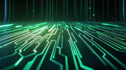 Poster - AI-Powered Energy Distribution System Visualization with Green Circuit Patterns