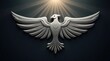 © Cloudy - Silver Phoenix Icon with Stylized Wings Forming a Symmetrical Pattern