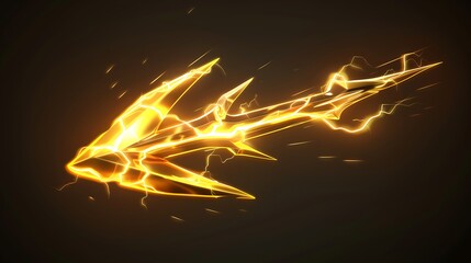 Poster - A dynamic, glowing golden lightning bolt design, showcasing energy and movement.