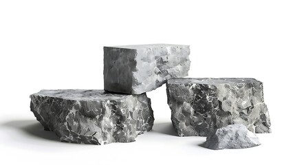 Poster - A collection of textured rocks arranged in a natural setting, showcasing their unique shapes and surfaces.