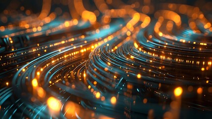 Poster - A vibrant, abstract representation of flowing lines and glowing particles, suggesting movement and energy in a digital space.