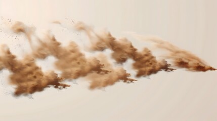 Poster - An abstract depiction of swirling dust clouds in motion, creating a dynamic visual effect.
