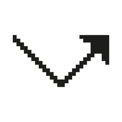 Fototapete - Upward Arrow Pixel Art Icon. Pixelated Arrow Pointing Upward, Symbol Of Progress, Increase, Growth. Isolated Vector Illustration
