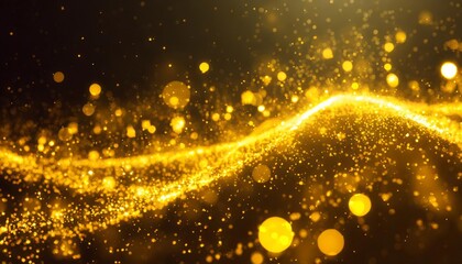Poster - Elegant abstract yellow glow background with vibrant light particles and soft bokeh, creating a captivating, dynamic, and ethereal atmosphere ideal for artistic and creative projects.