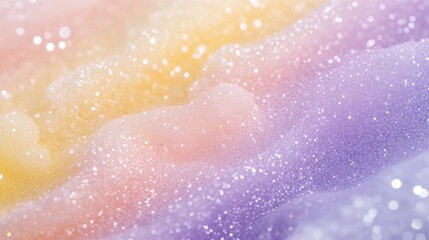 Wall Mural - Pastel Glitter Foam Background Dreamy, Sparkling, Shimmering, Soft, Colorful, Textured, Abstract, Bl