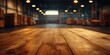 © Alla - A wooden table surrounded by pallets in a warehouse storage area, ideal for use as a background or setting