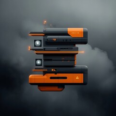 Poster - Retro Futuristic Space Station with Sleek Modular Architecture and Floating Holograms A Cinematic Depiction of a Minimalist Color Balanced Future Aesthetic
