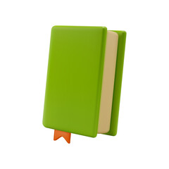 Aufkleber - Realistic textbook with bookmark and blank cover page. Vector isolated closed publication with sheets of paper, mockup of diary or encyclopedia. Studying and knowledge material from library