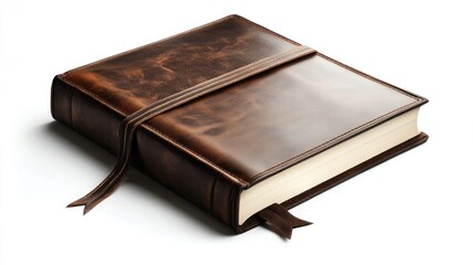 Poster - Luxurious Brown Leather Bound Book with Bookmark