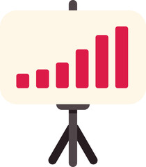 Poster - whiteboard is showing a growing bar chart, illustrating a successful business presentation about pos