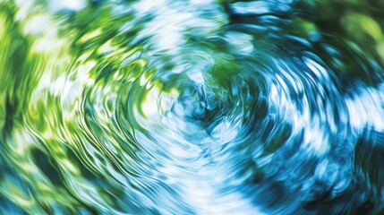 Poster - Dynamic abstract background of swirling blue and green nature digital art vibrant aesthetic concept