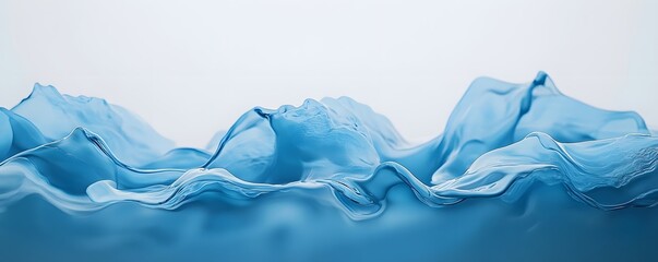 Poster - A stunning abstract representation of blue waves flowing gracefully
