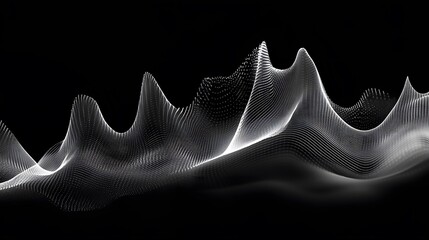 Poster - An abstract representation of sound waves depicted in elegant, flowing lines against a dark background, creating a visual rhythm that embodies harmony and movement.