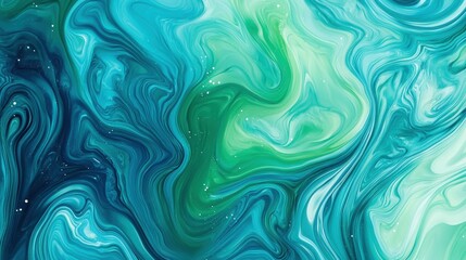 Poster - Creative design of blue and green dynamic swirls an artistic digital perspective