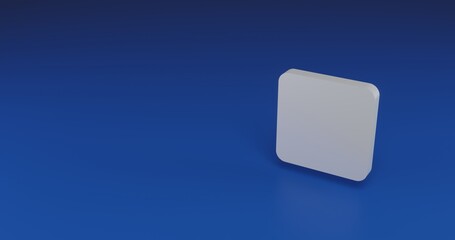 Poster - Isolated realistic white rounded square symbol with shadow. Located on the right side of the scene. 3d illustration on transparent background