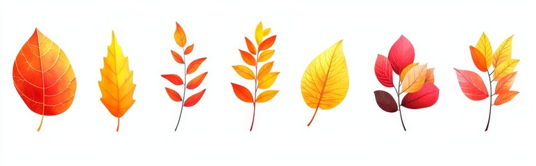 Poster - An autumn leaf silhouette set in warm colors