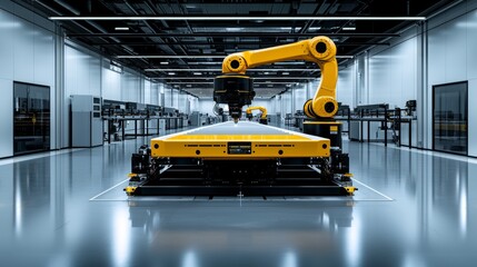 Poster - Inside a factory, there are modern large-scale production lines, state-of-the-art industrial technology, and remanufacturing systems.