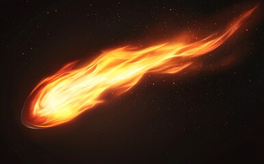 Aufkleber - Luminous flame trailing from a fiery comet into the dark starry sky
