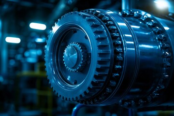 Poster - The setup of an industry plant involves the equipment, cables, and piping commonly seen in a modern industrial power plant or offshore platform.