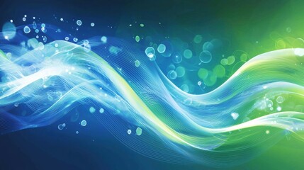 Poster - Creative environment swirling blue and green abstract digital art background