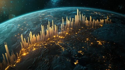 Poster - Economic Growth Visualization from Earth's Surface in Stunning Detail