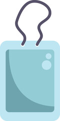 Poster - simple icon of a blue id card with a lanyard, representing identification and security
