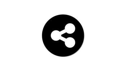 Poster - Share icon in flat style. Connected chain, file sharing symbol.