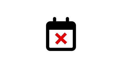 Poster - Calendar icon with cross mark.