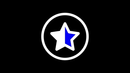Poster - Half star icon in flat style on black background.