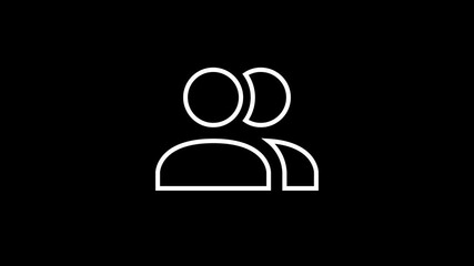 Poster - Double person user icon flat design animation.