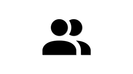 Poster - Double person user icon on white background.
