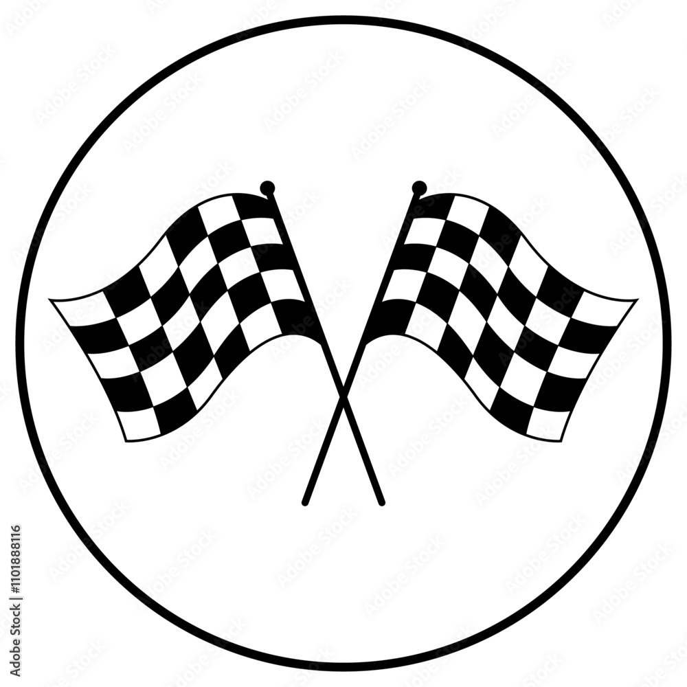 double racing flags in a circle vector file Stock Vector | Adobe Stock
