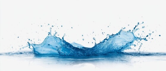 Wall Mural - Blue water, water drop splash isolated on white background