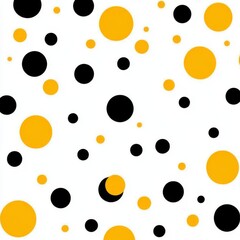 Poster - An abstract modern design featuring yellow and black dots patterned with diagonal lines on a white backdrop.