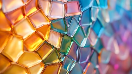 Poster - Colorful mosaic pattern created with vibrant glass tiles for artistic decoration