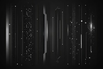 Poster - A selection of elegant, seamless modern patterns featuring gray dots and stripes.
