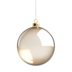 Wall Mural - beige glass christmas ball isolated on transparent background cutout