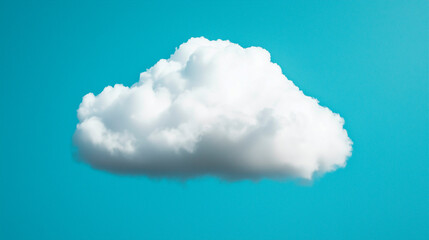 White fluffy cloud on a blue background. Cumulus cloud, puffy, cotton-like. Climate concept. Summer sky