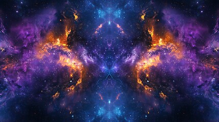 Poster - Stunning cosmic pattern featuring vibrant galaxies and twinkling stars in deep space