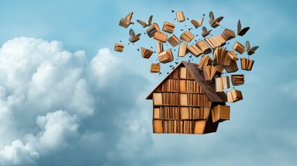 Poster - Levitating Books in the Sky   Conceptual Education and Knowledge