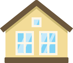 Poster - this illustration features a small detached residential home with a gable roof, suitable for project