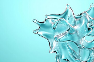 Poster - An abstract aqua background resembling glassy water, with smooth gradients and subtle light effects