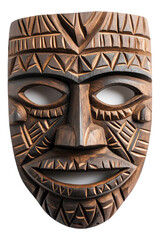 PNG Tribal wooden mask with intricate carvings