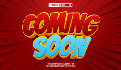 Poster - Editable 3d text style effect - Coming Soon Comic  text effect Template
