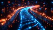 © tunanon - 3D Minimalist DNA Icon with Blue and Orange Lights